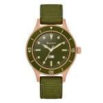 orologio Bulova Mil-Ships Bronze 150° anniversario 98A324, edizione speciale con cassa in bronzo, quadrante e cinturino verde militare, subacqueo 200m