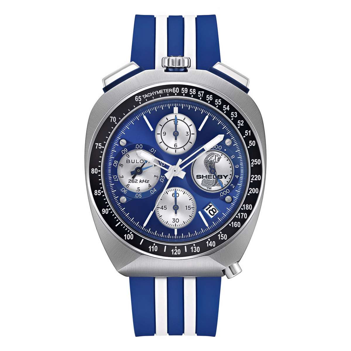 orologio Bulova Shelby Racer 150° Anniversario 98B452, cronografo Precisionist in acciaio e gomma, edizione limitata 7500 pezzi nel mondo