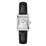 orologio Bulova Sutton Tank pelle 96L330, modello da donna in acciaio, pelle e madreperla