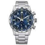 orologio Citizen Aviator Crono CA0790-83L, cronografo eco drive, subacqueo, quadrante blu