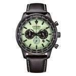 orologio Citizen Aviator Crono CA4505-21X, cronografo eco drive, subacqueo, quadrante luminescente, cinturino in pelle