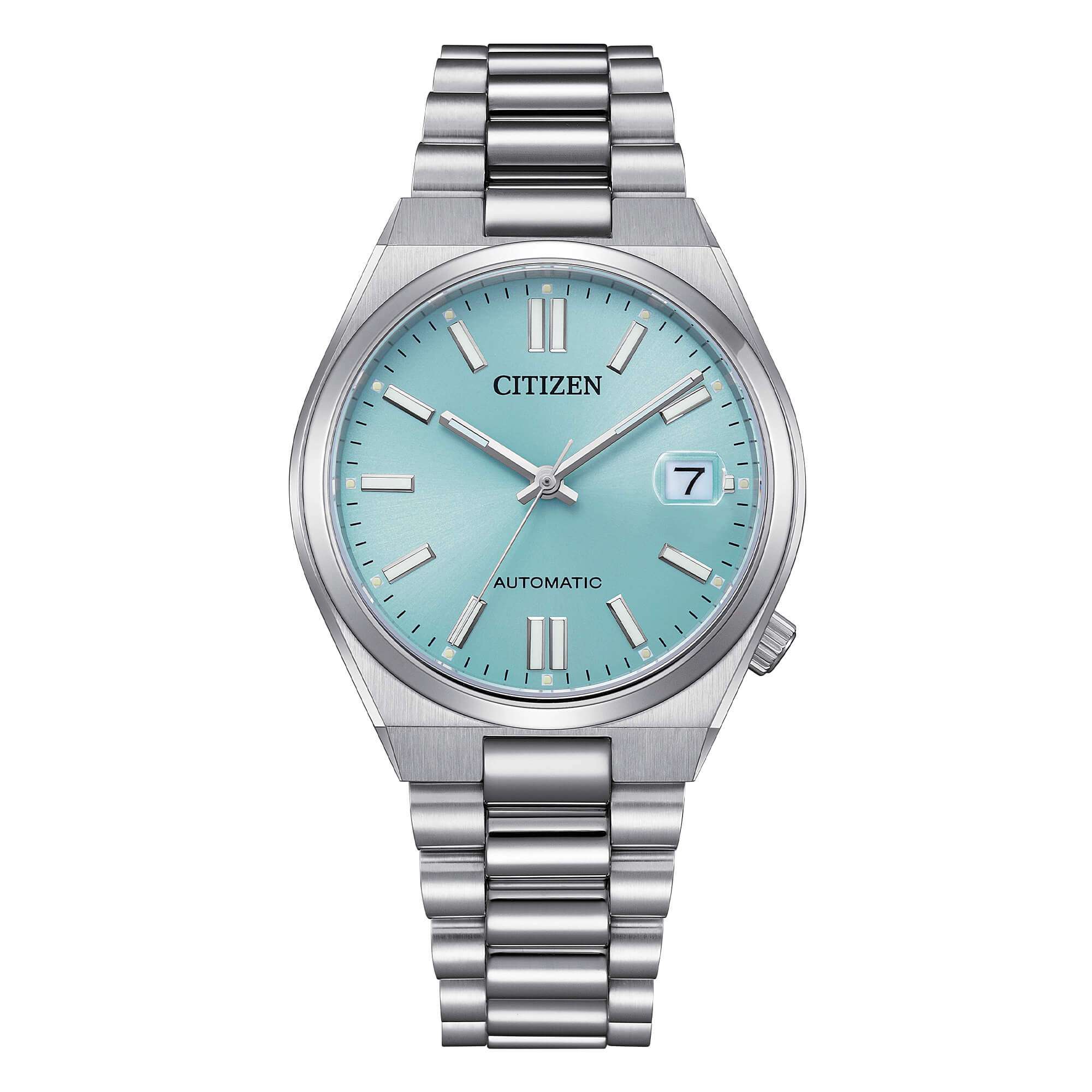 orologio Citizen Tsuyosa 37 turchese NJ0200-50L, in acciaio, movimento meccanico, vetro zaffiro