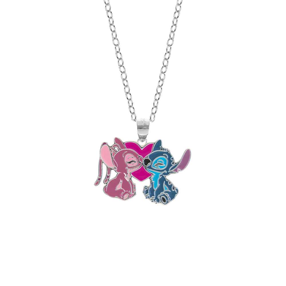 collana Stitch & Angel di Disney CS00040SL-P.CS, in argento e smalti colorati