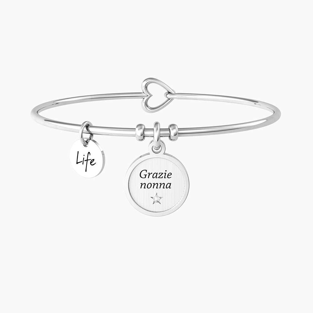 bracciale Kidult Grazie Nonna 732229, modello rigido in acciaio anallergico