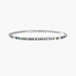 bracciale Kidult Great Dad 732275, modello tennis da uomo regolabile, in acciaio e zirconi multicolor