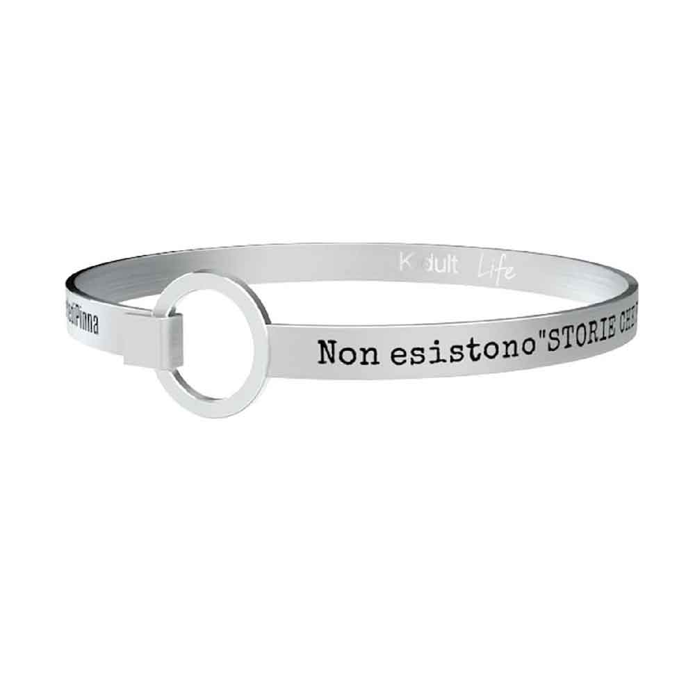 bracciale Kidult Iron Non esistono storie che finiscono bene 731003, modello a fettuccia, misura unica