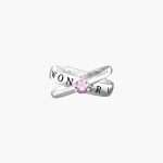 anello Kidult Simply a wonder woman 721014, in acciaio e zircone rosa