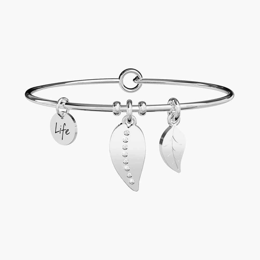 bracciale Kidult Foglia 231622, modello rigido con ciondolo, misura unica
