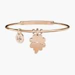 bracciale Kidult Quadrifoglio rosato 731033, modello rigido con ciondolo, misura unica