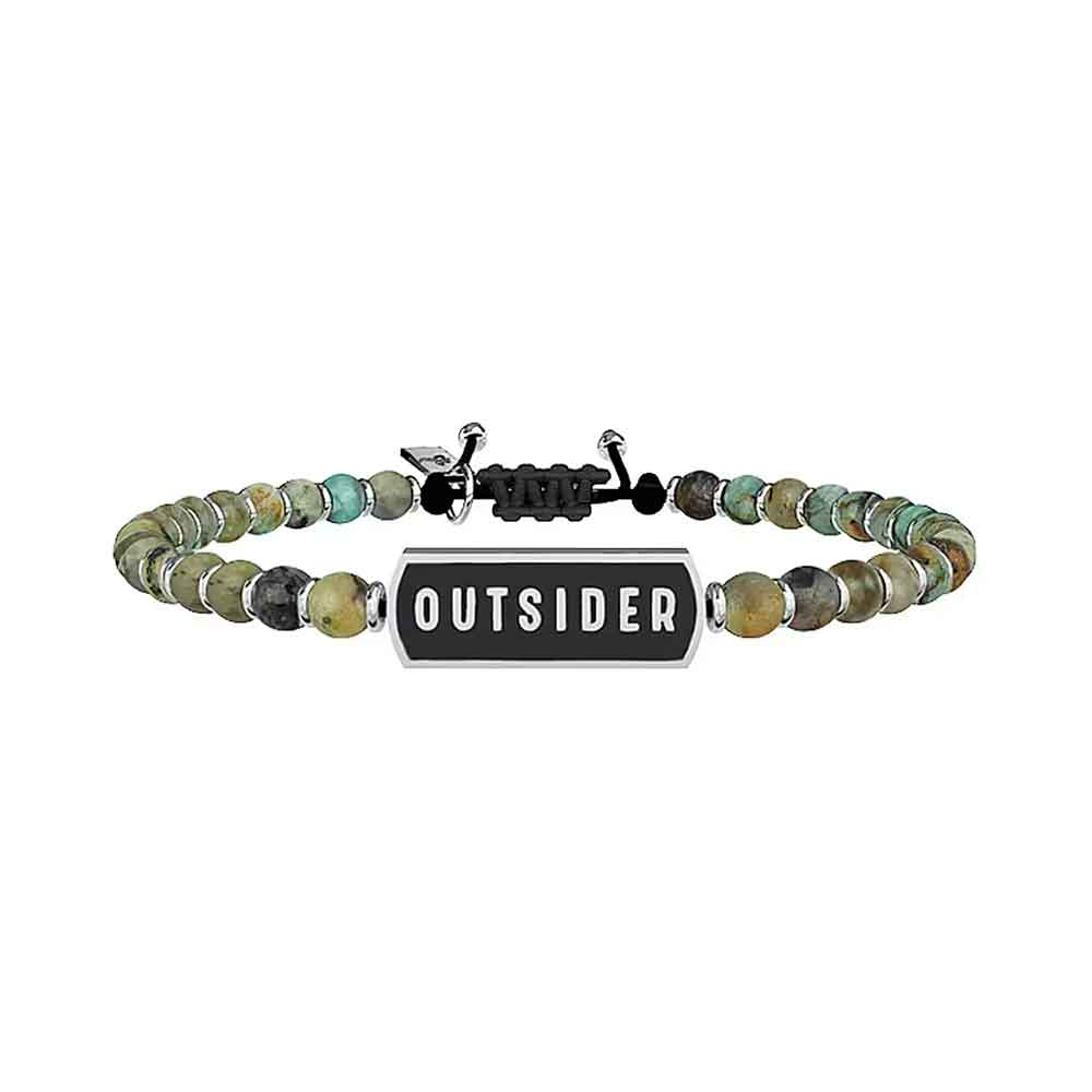 bracciale Kidult Outsider 731403, Kidult uomo, modello in acciaio e turchese regolabile in misura