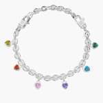 kidult bracciale della felicità 732276, modello a catena regolabile in misura, in acciaio e zirconi multicolor