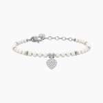 bracciale Kidult style perle e cuore 732334, in acciaio anallergico