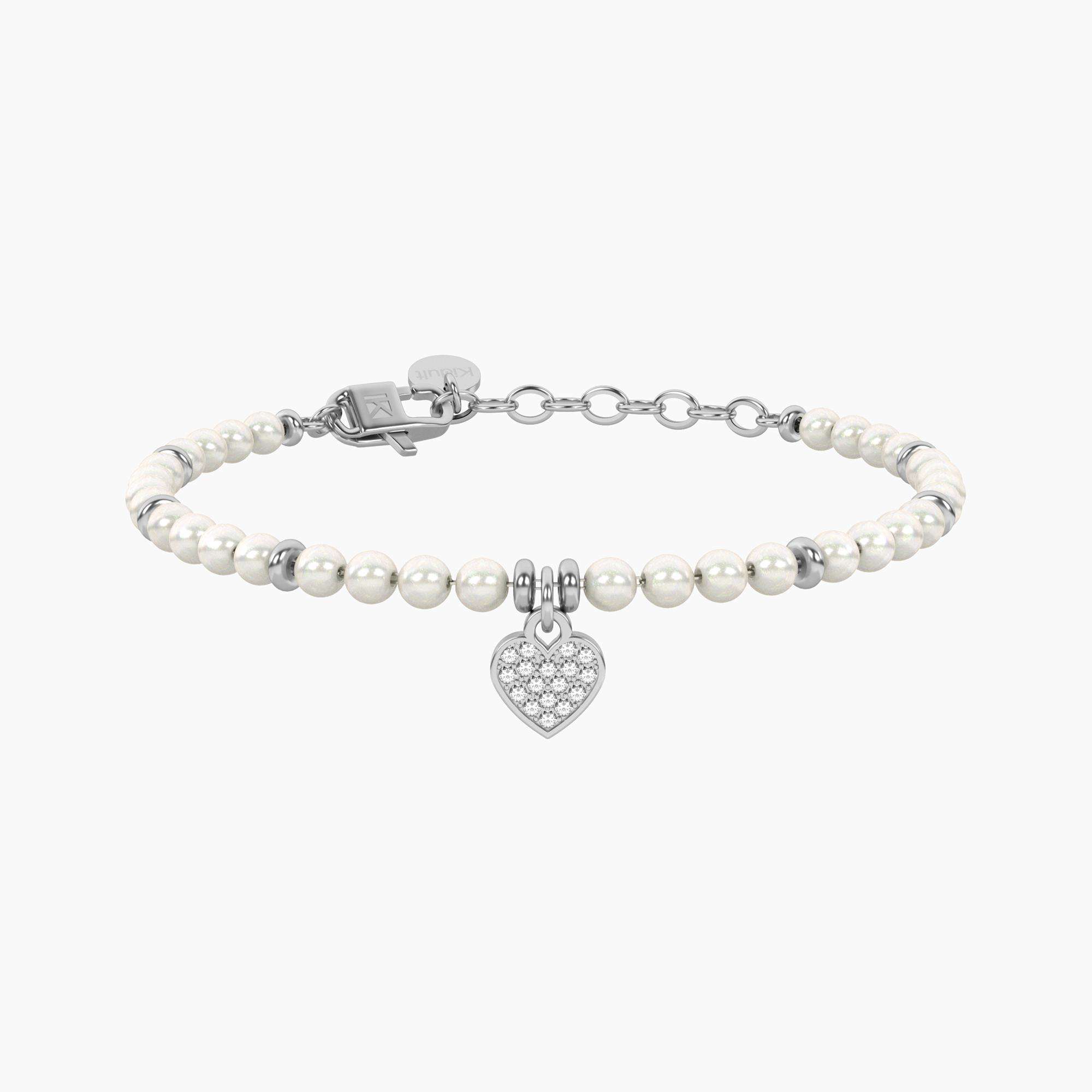 bracciale Kidult style perle e cuore 732334, in acciaio anallergico