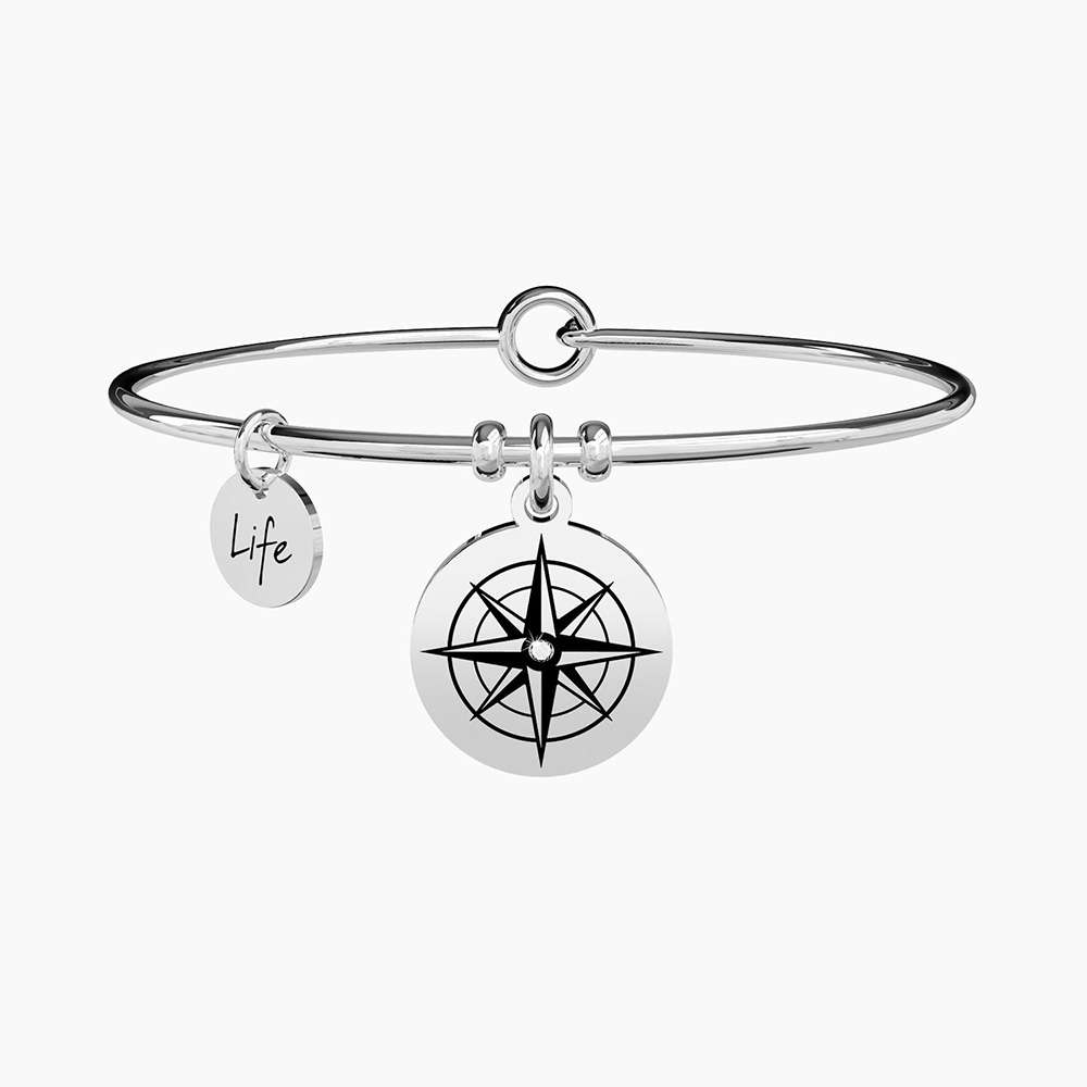 bracciale Kidult Rosa dei venti 731063, modello rigido in acciaio, misura unica
