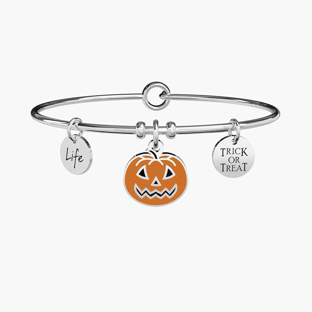 bracciale Kidult Halloween 731866, modello rigido in acciaio e smalti