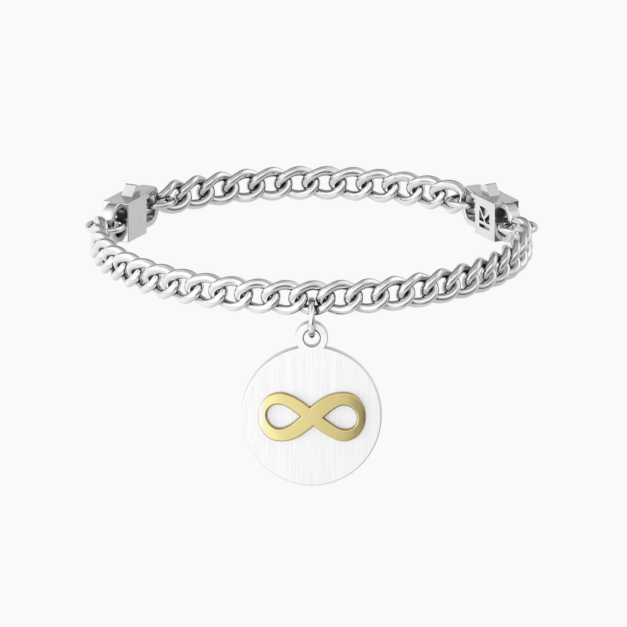 bracciale Kidult Infinito Love Life 731965, modello a catena regolabile confort fit