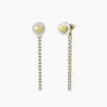 orecchini Kidult Cuori e Stelle dorati 761013, modello pendente con catena di cristalli