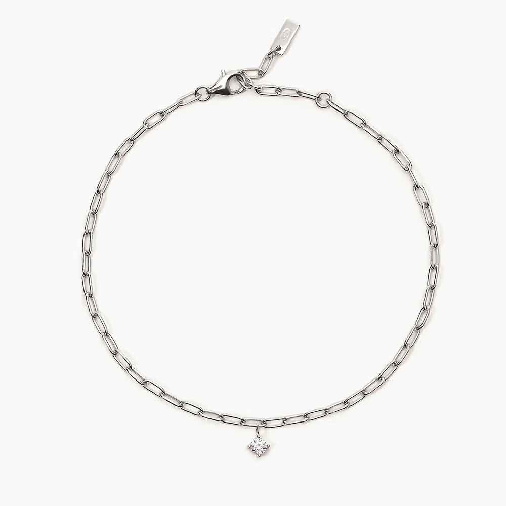 cavigliera Mabina punto luce 533571, in argento e zircone pendente