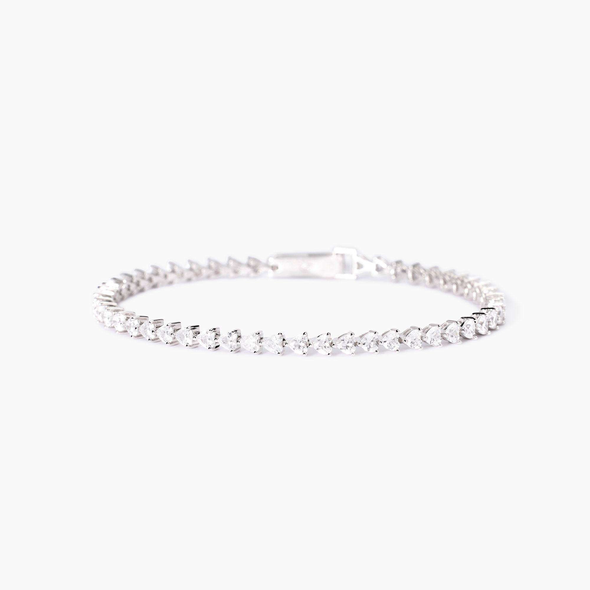 bracciale Mabina tennis cuori 533948, argento e zirconi