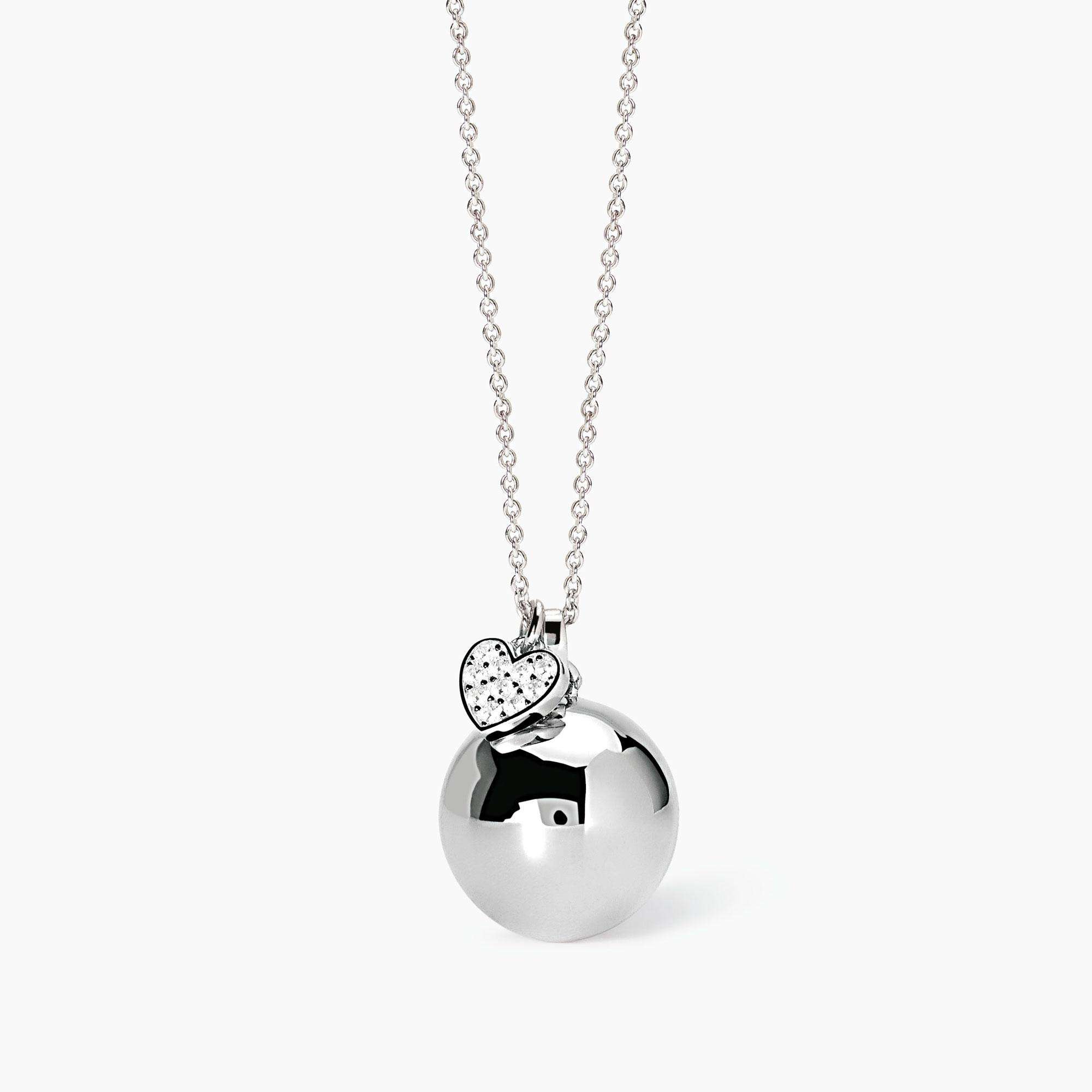 collana Mabina chiama angeli cuoricino 553744, in argento e zirconi