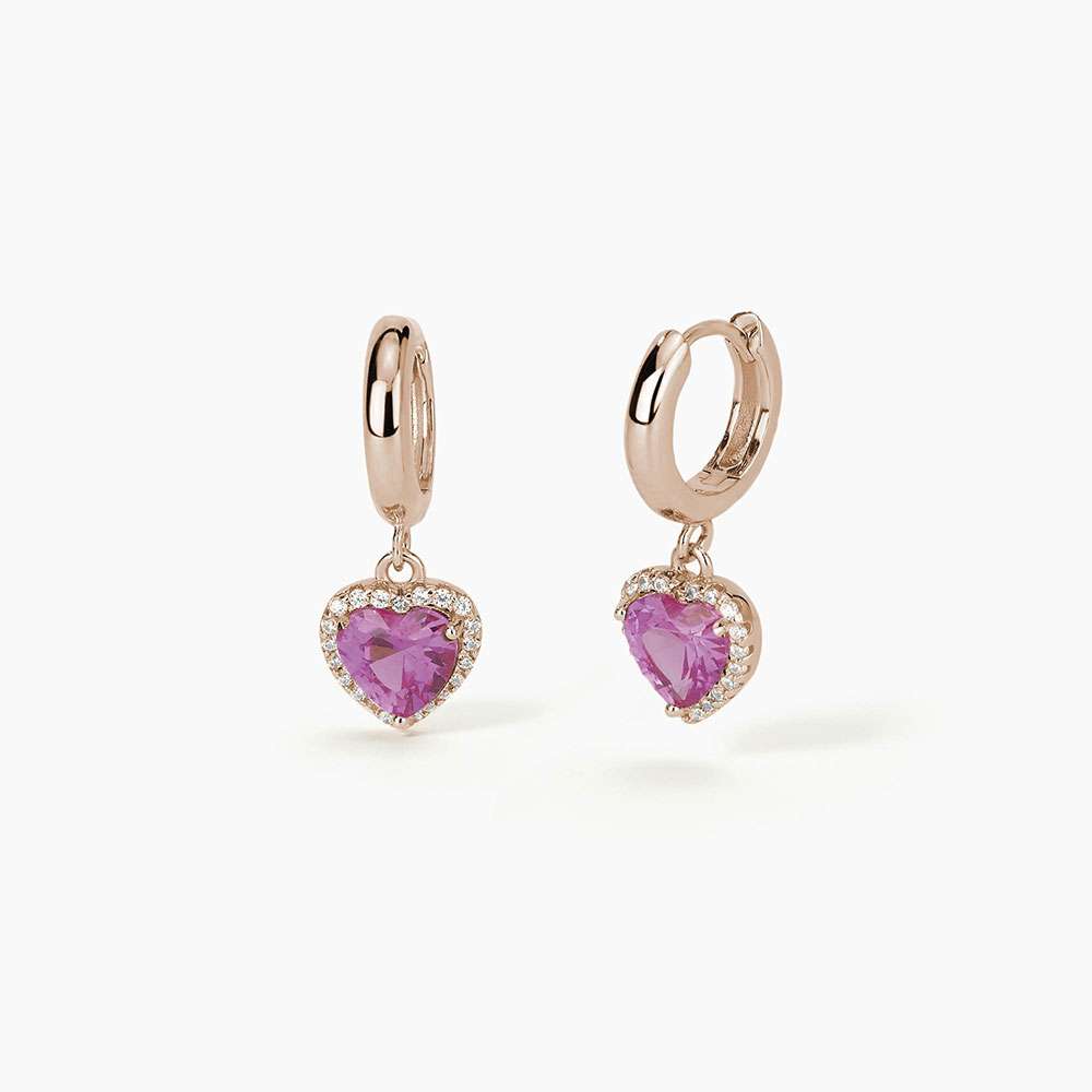 orecchini Mabina cuore fucsia 563377, collezione Love Affair