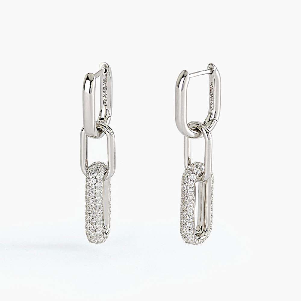 orecchini Mabina 563463 in argento e zirconi a catena