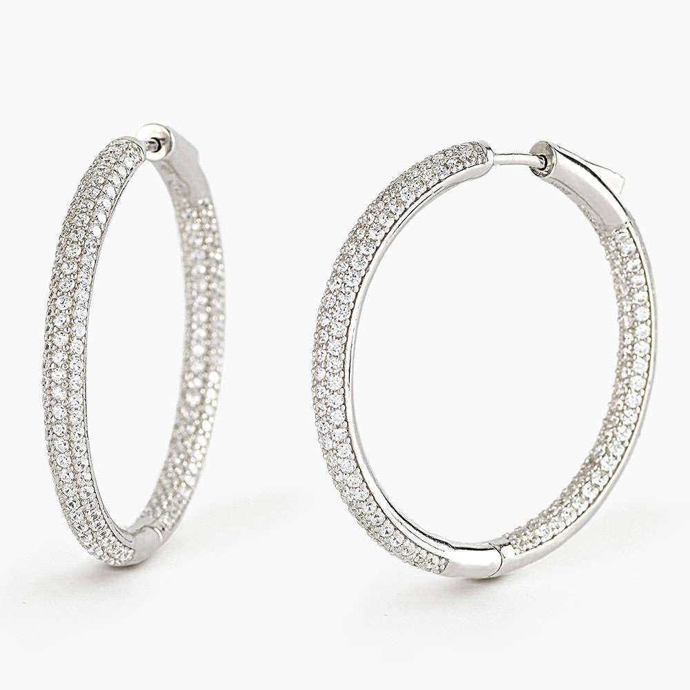 cerchi Mabina 563471 grandi in argento e pavé di zirconi