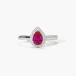 anello Mabina goccia rossa 523373, argento, rubino sintetico a goccia e contorno
