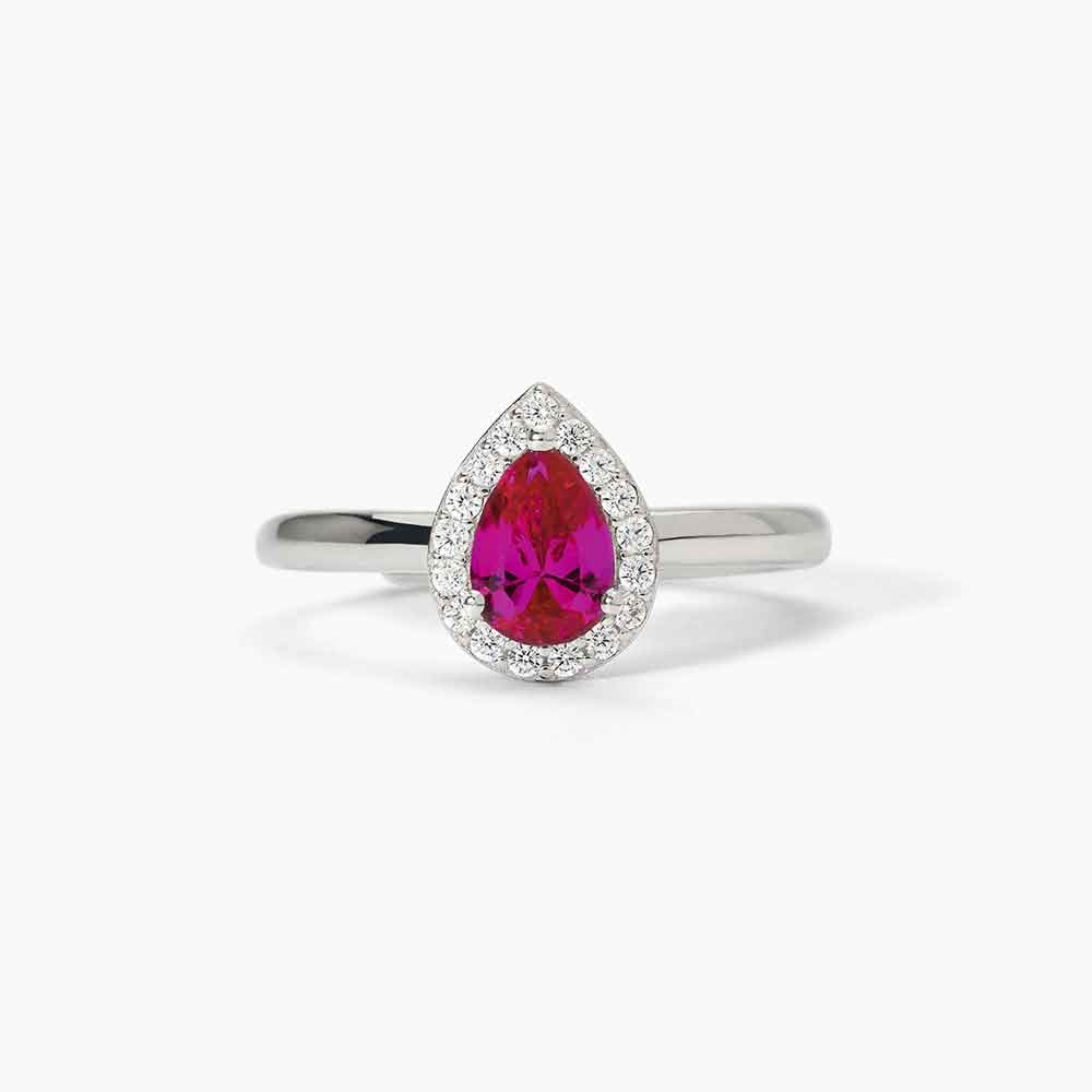 anello Mabina goccia rossa 523373, argento, rubino sintetico a goccia e contorno