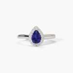 anello Mabina goccia blu 523374, argento, zaffiro sintetico a goccia e contorno