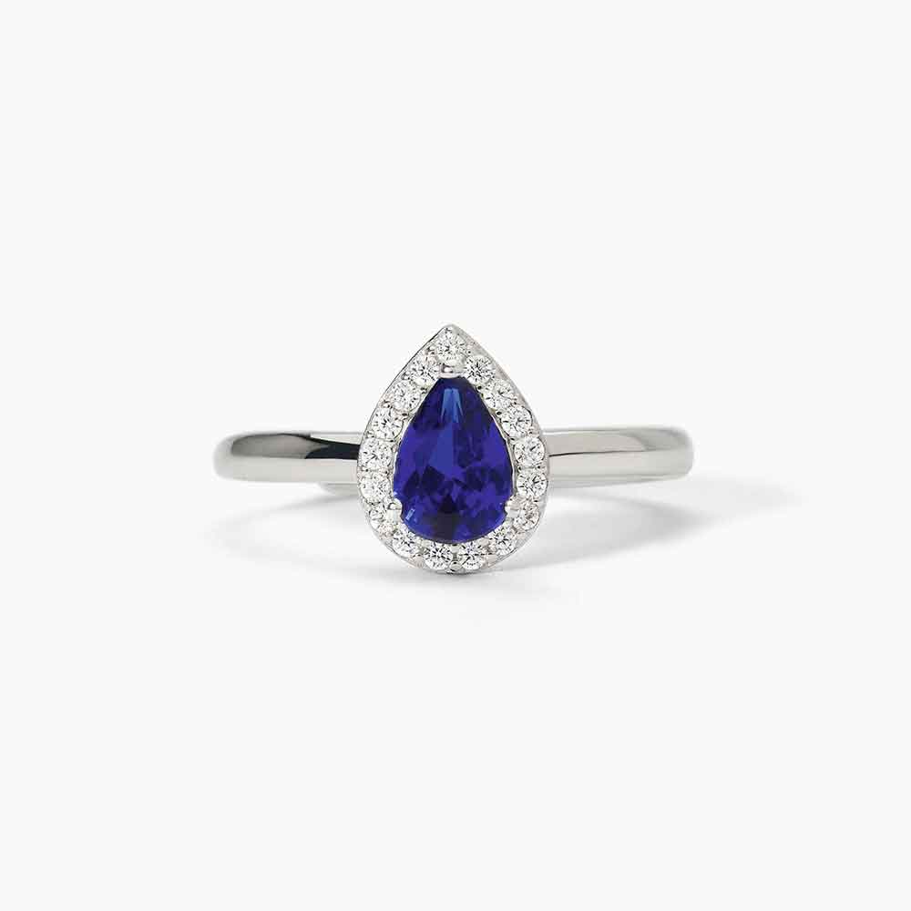 anello Mabina goccia blu 523374, argento, zaffiro sintetico a goccia e contorno