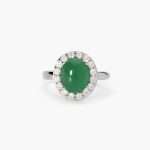 anello Mabina agata verde 523415, argento, agata verde e contorno