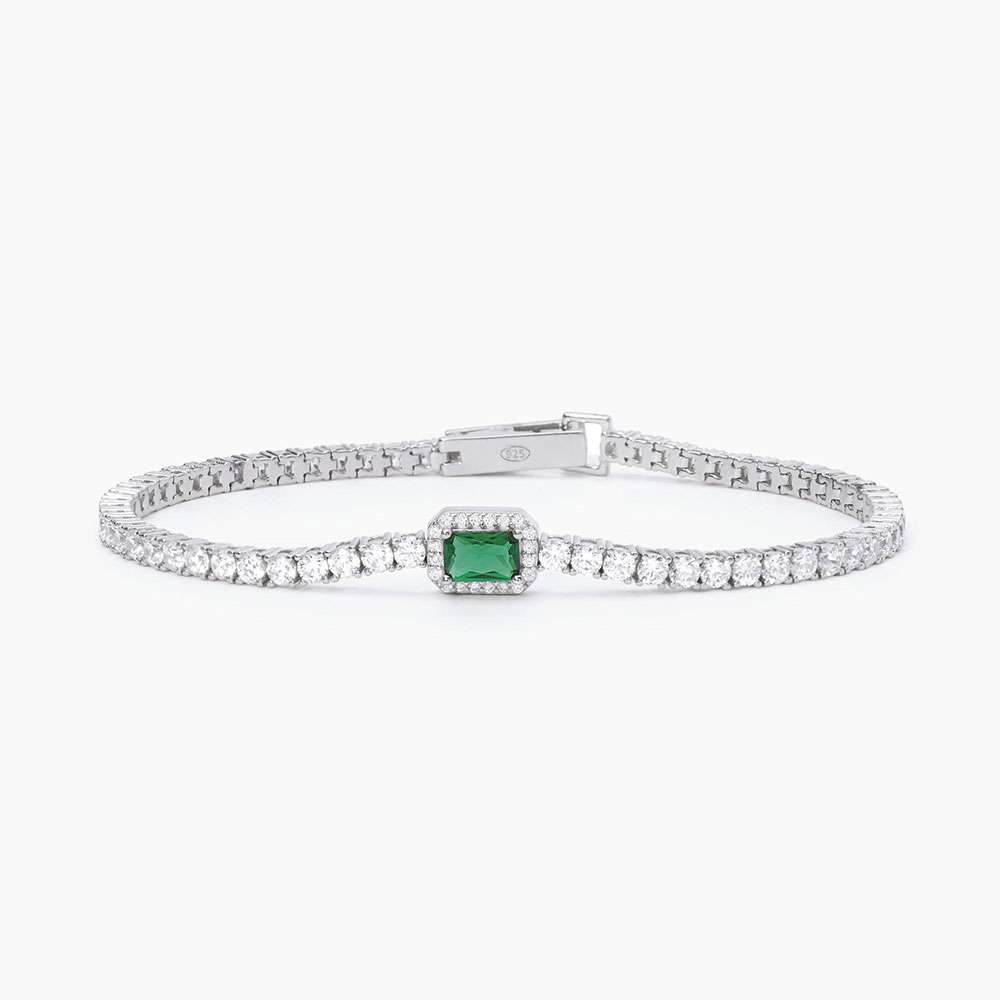bracciale Mabina Tennis smeraldo rettangolare 533636