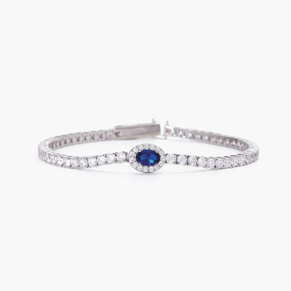 bracciale Mabina Tennis zaffiro ovale 533666