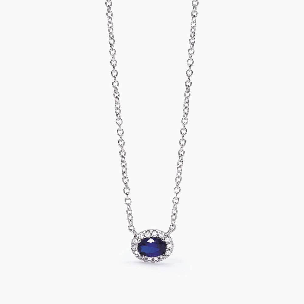 collana Mabina zaffiro ovale 553495, collezione Cool or rétro