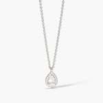 collana Mabina goccia bianca 553662, girocollo in argento, zircone a goccia e contorno