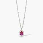 collana Mabina goccia rossa 553664, girocollo in argento, rubino sintetico a goccia e contorno