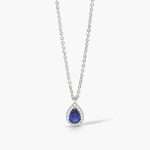 collana Mabina goccia blu 553665, girocollo in argento, zaffiro sintetico a goccia e contorno