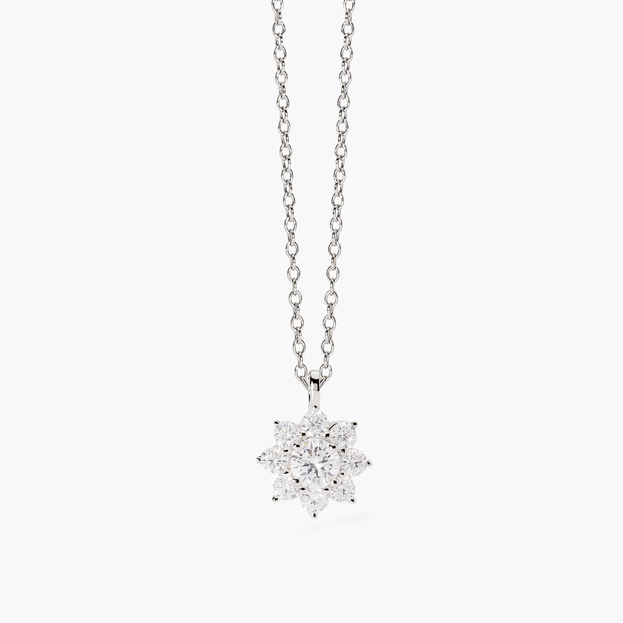 collana Mabina fiore 553764, girocollo in argento e zirconi