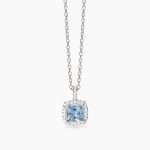 collana Mabina 553786, girocollo in argento, con acquamarina sintetica quadrata e contorno