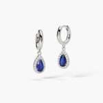 orecchini Mabina goccia blu 563735, pendenti in argento, zaffiro sintetico a goccia e contorno