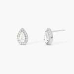 orecchini Mabina goccia bianca 563736, a lobo in argento, zircone a goccia e contorno