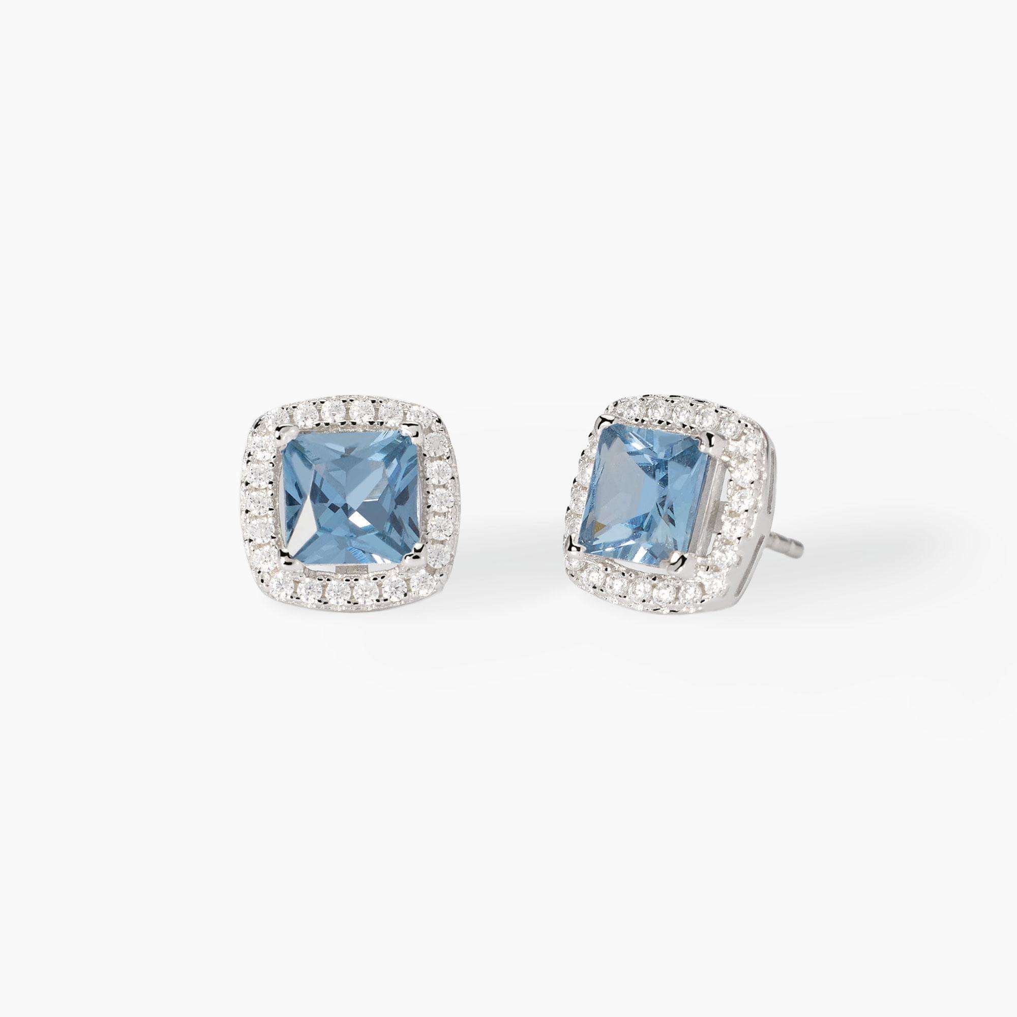 orecchini Mabina 563864, in argento, acquamarina sintetica e zirconi