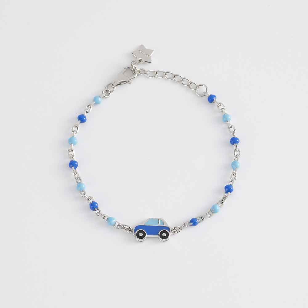 bracciale Mabina Junior Automobilina 533484, in argento e smalti colorati, regolabile in misura