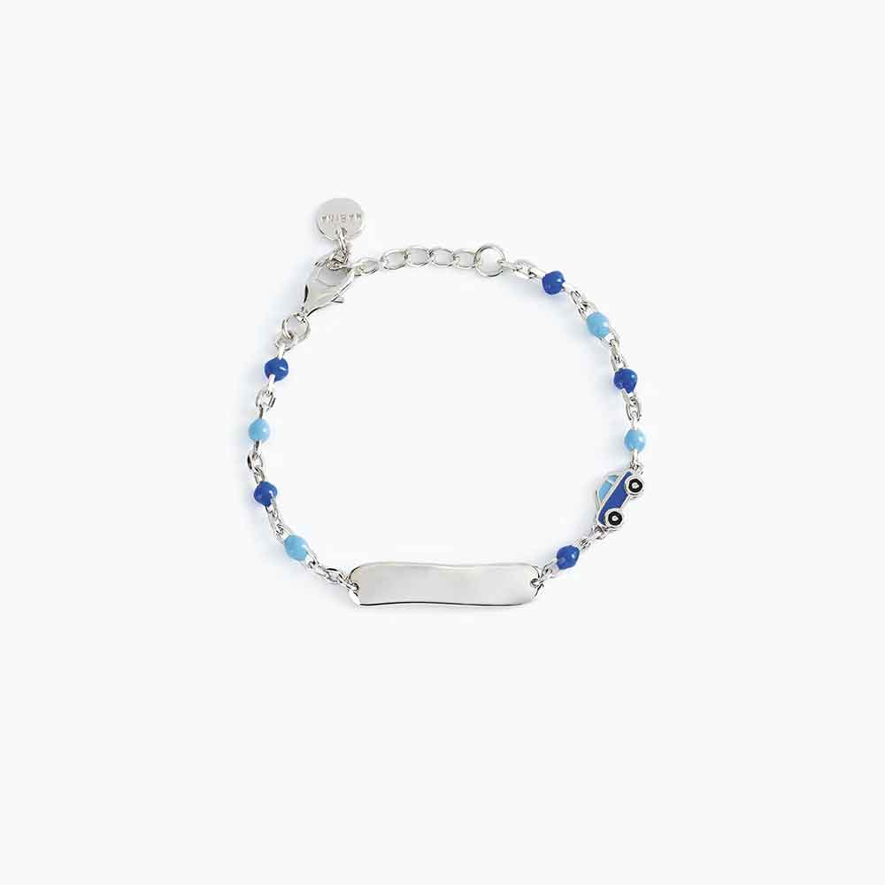 bracciale Mabina Junior Automobilina 533496, in argento e smalti colorati con piastrina, regolabile in misura