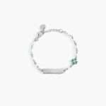 bracciale Mabina Junior Quadrifoglio verde 533499, in argento e smalti colorati con piastrina, regolabile in misura