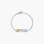 bracciale Mabina Junior Leone 533596, in argento e smalti colorati con piastrina, regolabile in misura