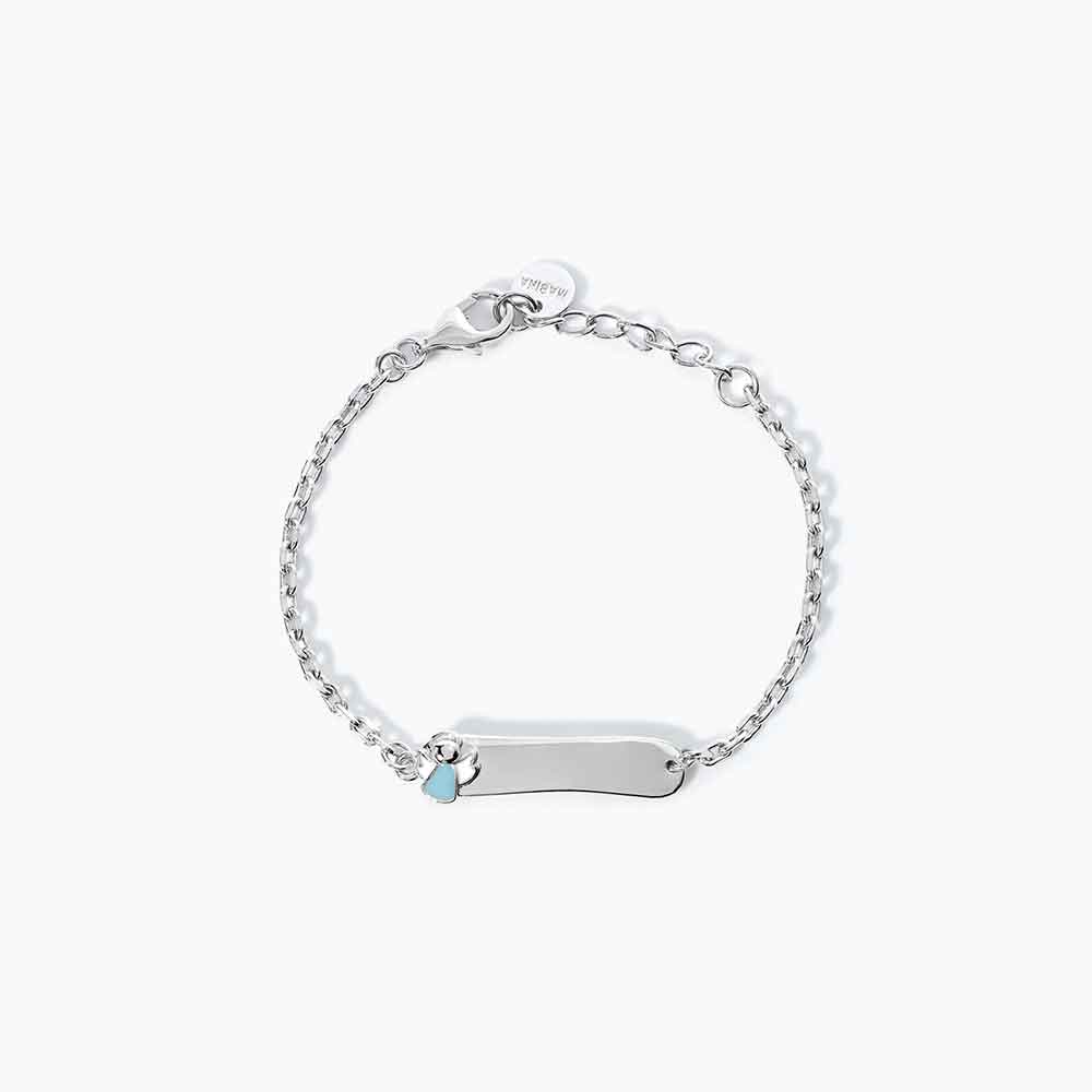 bracciale Mabina Junior Angioletto 533600, in argento e smalti colorati con piastrina, regolabile in misura