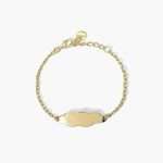 bracciale Mabina Junior Nuvoletta 533601, in argento dorato con piastrina, regolabile in misura