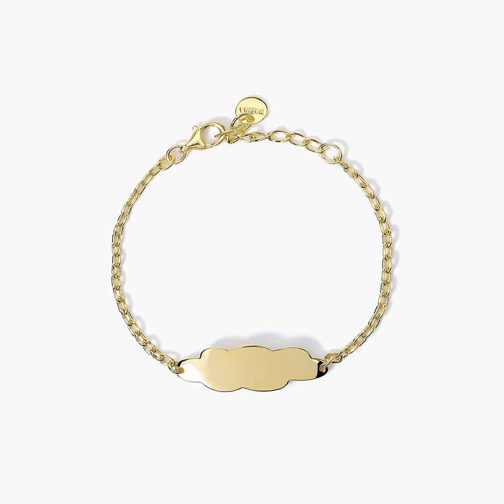 bracciale Mabina Junior Nuvoletta 533601, in argento dorato con piastrina, regolabile in misura